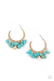 Gorgeously Grounding - Gold & Turquoise Earrings Paparazzi