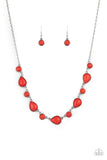 Heavenly Teardrops - Red Necklace Paparazzi
