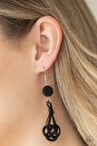 Twisted Torrents - Black Earrings Paparazzi