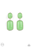 Meet Me At The Plaza - Green Clip On Earrings Paparazzi