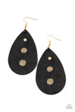 Rustic Torrent - Black Earrings Paparazzi