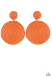 Circulate The Room - Orange Earrings Paparazzi