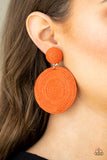 Circulate The Room - Orange Earrings Paparazzi