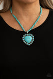 A Heart Of Stone - Blue Heart Necklace Paparazzi