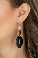 Earthy Epicenter - Black Earrings Paparazzi