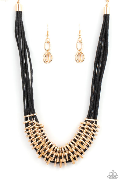 Lock, Stock, and SPARKLE - Gold Necklace Paparazzi