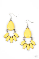 POWERHOUSE Call - Yellow Earrings Paparazzi