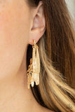 Pursuing The Plumes - Gold Earrings Paparazzi