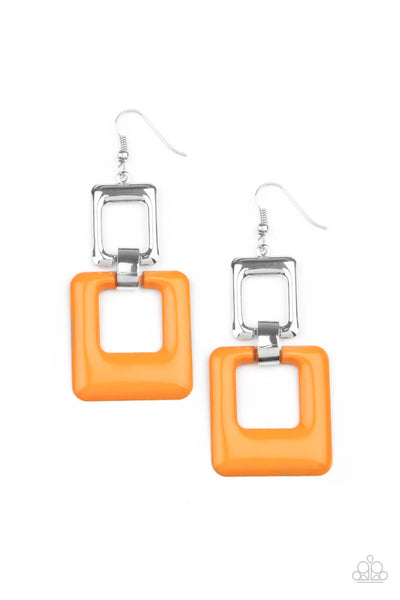 Twice As Nice - Orange Earrings Paparazzi