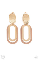 Melrose Mystery - Brown Clip On Earrings Paparazzi