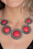 She Went West - Red Necklace Paparazzi