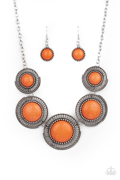 She Went West - Orange Necklace Paparazzi