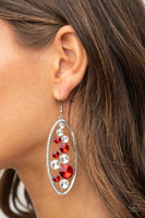 Rock Candy Bubbly - Red Earrings Paparazzi