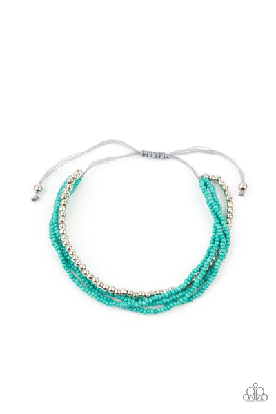 All Beaded Up - Blue Turquoise Bracelet Paparazzi