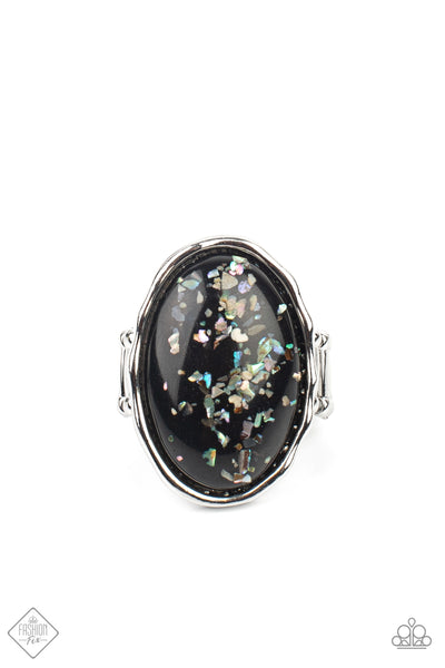 Glittery With Envy - Black Ring Paparazzi
