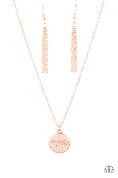 The Cool Mom - Rose Gold Necklace Paparazzi