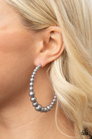 Glamour Graduate - Silver Pearl Earrings Paparazzi