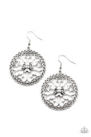 Floral Fortunes - Silver Earring Paparazzi