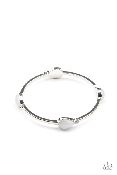 Dewdrop Dancing - White Bracelet Paparazzi