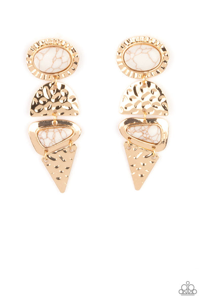 Earthy Extravagance - Gold Earrings Paparazzi