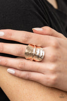 High Stakes Gleam - Rose Gold Ring Paparazzi