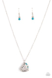 Happily Heartwarming - Blue Heart Necklace Paparazzi