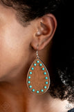 Rustic Refuge - Blue Turquoise Earrings Paparazzi