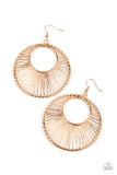 Artisan Applique - Gold Earrings Paparazzi