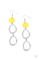 Surfside Shimmer - Yellow Earrings Paparazzi