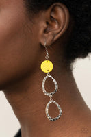 Surfside Shimmer - Yellow Earrings Paparazzi