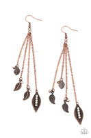 Chiming Leaflets - Copper Earrings Paparazzi