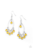 Glassy Grotto - Yellow Earrings Paparazzi