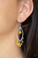 Glassy Grotto - Yellow Earrings Paparazzi