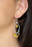 Glassy Grotto - Yellow Earrings Paparazzi