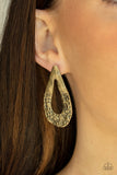 Industrial Antiquity - Brass Earrings Paparazzi