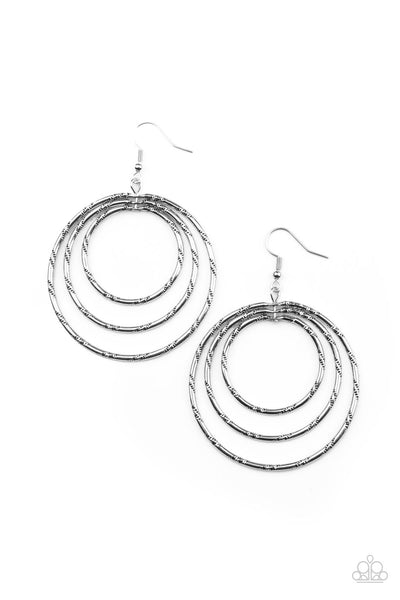 Vintage Vertigo - Silver Earrings Paparazzi