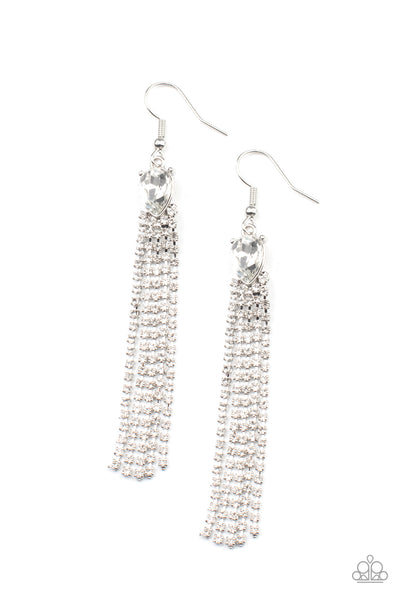 Drop-Dead Dainty - White Earrings Paparazzi