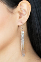 Drop-Dead Dainty - White Earrings Paparazzi