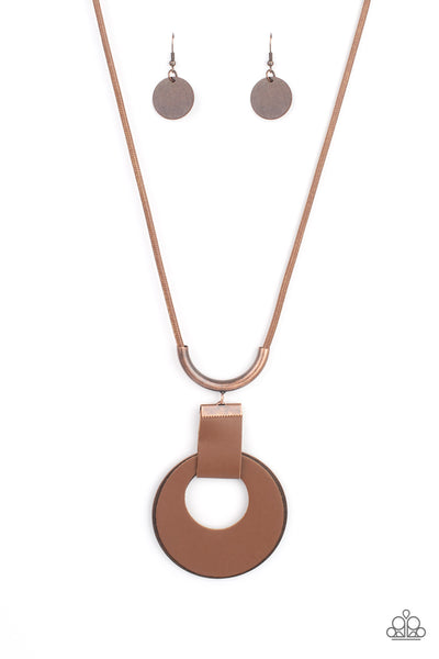 Luxe Crush - Copper Faux Leather Necklace