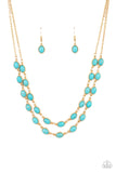 Sahara Safari - Blue Turquoise Necklace Paparazzi