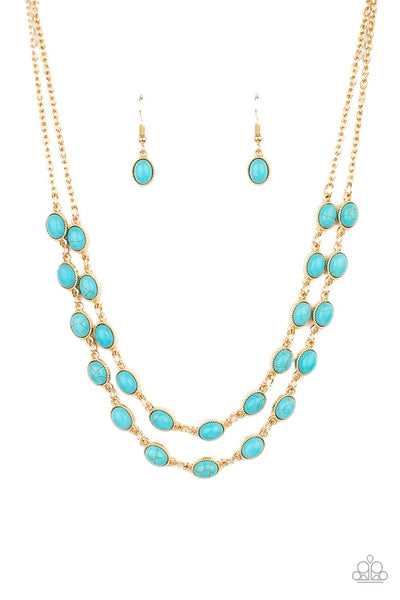 Sahara Safari - Blue Turquoise Necklace Paparazzi