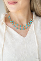 Sahara Safari - Blue Turquoise Necklace Paparazzi