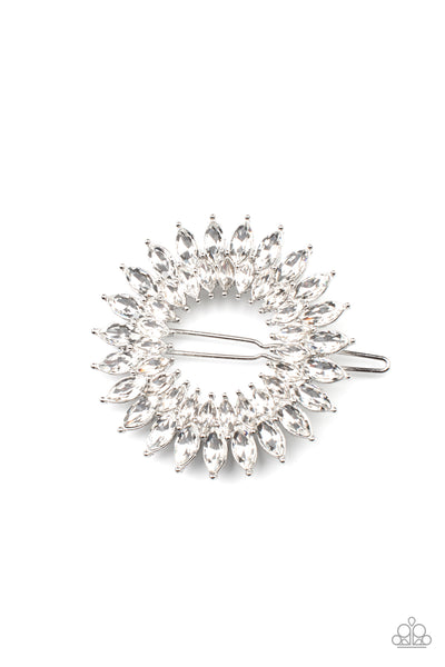 Flauntable Fireworks - White Hair Clip Paparazzi