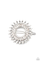 Flauntable Fireworks - White Hair Clip Paparazzi