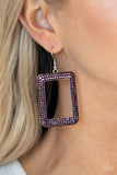 World FRAME-ous - Purple Earrings Paparazzi