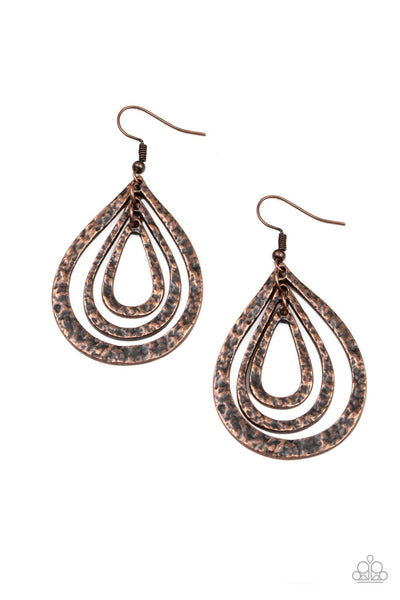 Plains Pathfinder - Copper Earrings Paparazzi