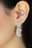 Frond Fairytale - White Earrings Paparazzi