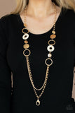 Grounded Glamour - Gold Lanyard Necklace Paparazzi