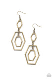 Geometric Maven - Brass Earrings Paparazzi