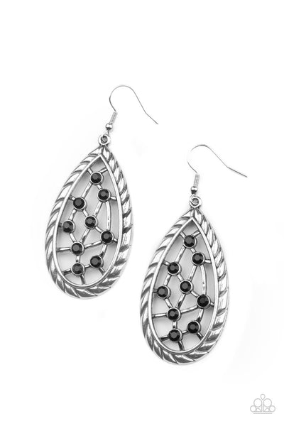 Industrial Incandescence - Black Earrings Paparazzi